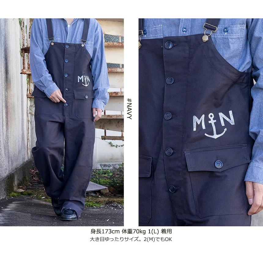 フランス海軍タイプ プリント デッキパンツ オーバーオール メンズ