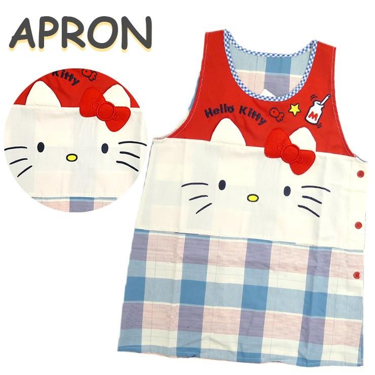 ハローキティ キャラクターエプロン エプロン おなかface 刺繍 キティ サンリオ 大きなお顔 アップリケ サイドボタン ラン型 幼稚園 保育士 給食 栄養士 調理師 バッグ エプロン ブギウギストア 通販 Yahoo ショッピング