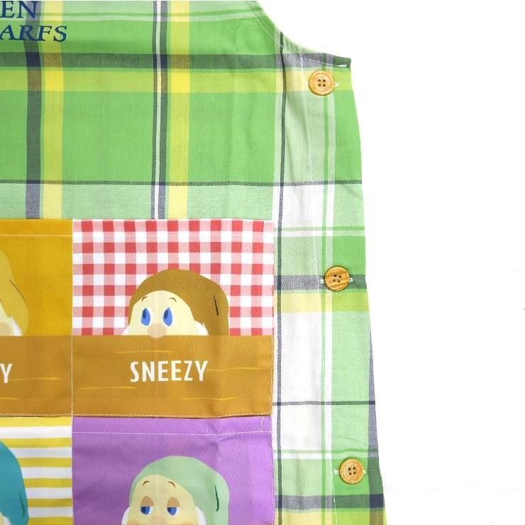 キャラクターエプロン 七人の小人 エプロン チュニックエプロン ポケット多め ドーピー 刺繍 アップリケ プリント サイドボタン 大きい刺繍 ラン型 幼稚園 保育 バッグ エプロン ブギウギストア 通販 Yahoo ショッピング