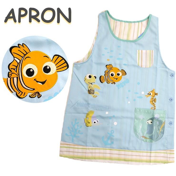 キャラクターエプロン ニモ エプロン チュニックエプロン ファインディング ニモ シースルー 刺繍 アップリケ プリント サイドボタン 大きい刺繍 ラン型 幼稚園 バッグ エプロン ブギウギストア 通販 Yahoo ショッピング