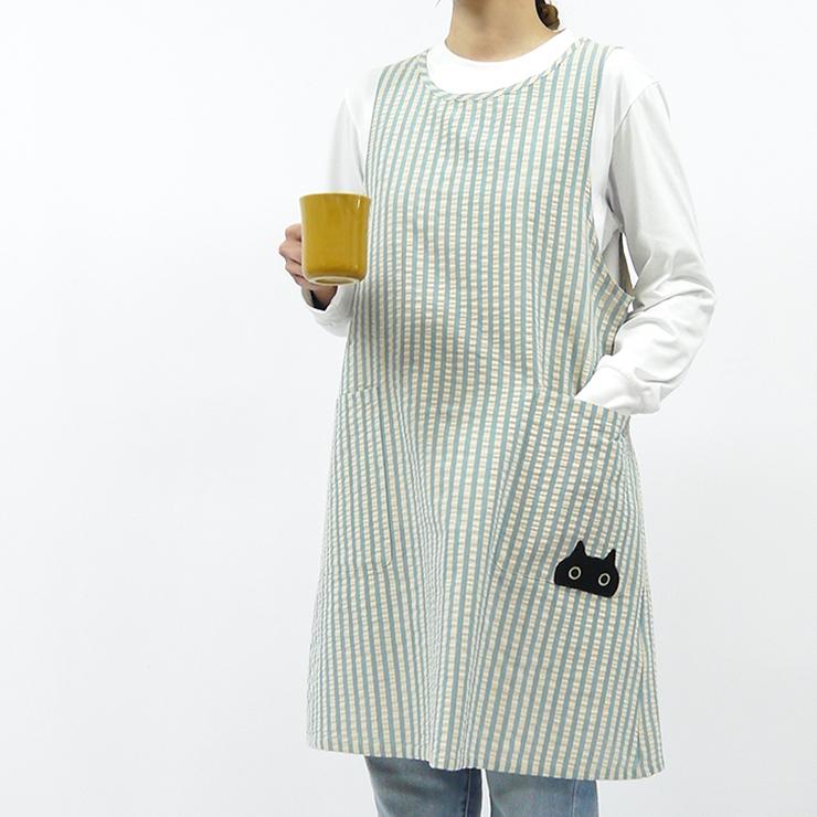 Atsuko Matano マタノアツコ エプロン 猫 チュニックエプロン Atsuko Matano マタノアツコ エプロン 猫 チュニックエプロン