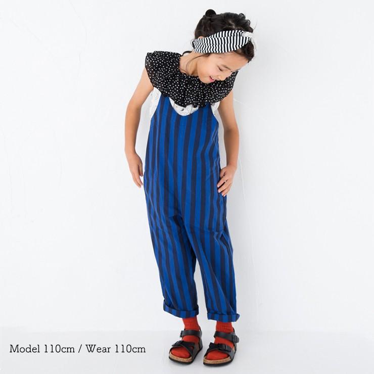 子ども服 120cm 130cm ストライプ オーバーオール サロペット 春夏