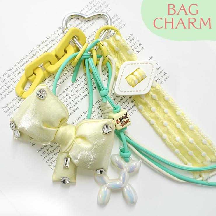チャーム キーホルダー バッグチャーム ストラップ リボン レース