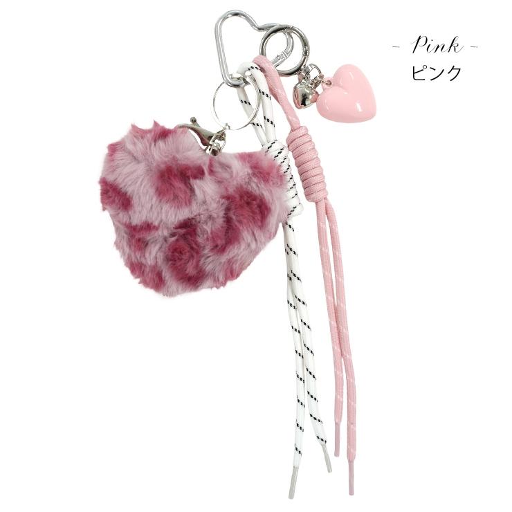 チャーム キーホルダー バッグチャーム ストラップ ファー レオパード