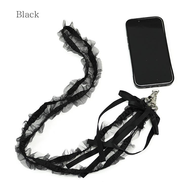 LIP×LIP　スマホストラップ ALTROSE スマホストラップ フリルストラップ リボン リボン