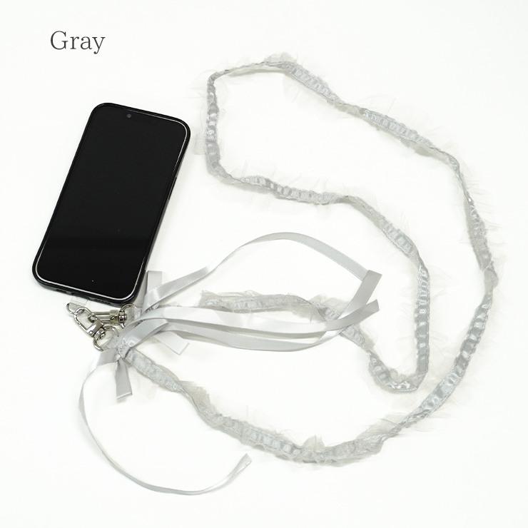 ALTROSE（アルトローズ） スマホストラップ フリルストラップ リボン