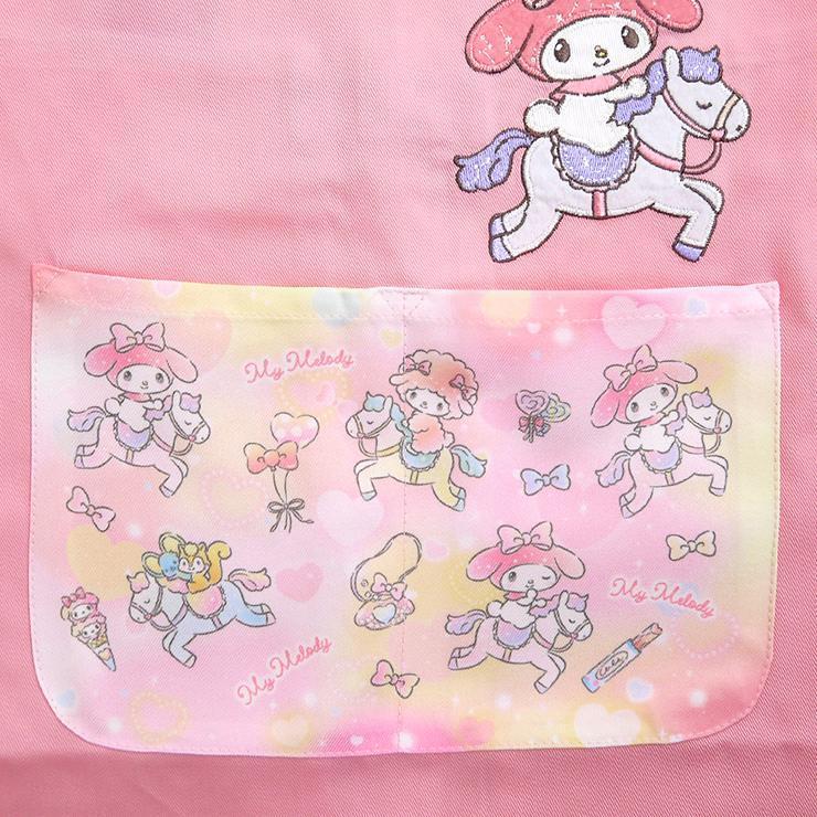 マイメロディ キッズエプロン キッズ ピンク パープル キャラクター