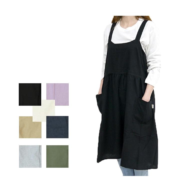 エプロン ワンピースエプロン おしゃれ リサイクルコットン ワンピース風エプロン ギャザー入り ふんわりシルエット キッチンエプロン 料理教室 カフェ エプロン 460 006 バッグ エプロン ブギウギストア 通販 Yahoo ショッピング