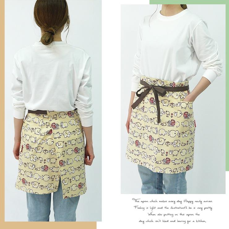 Lisa Larson（リサラーソン） エプロン 猫 ギャルソン 日本製 前掛け