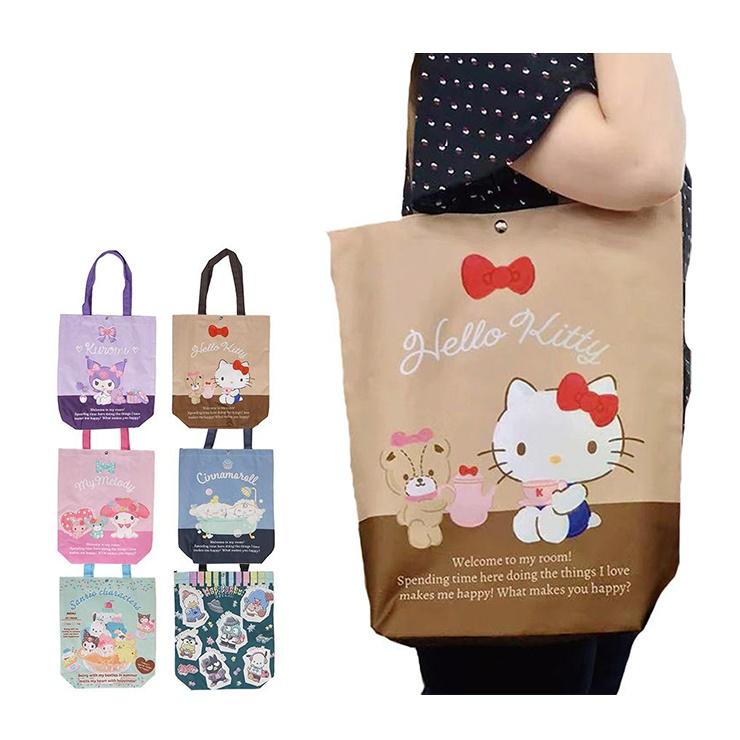 トートバッグ サンリオ ナイロン 軽量 軽い タテ型 ハローキティ マイメロディ シナモロール クロミ サンリオキャラクターズ はぴだんぶい かわいい サブバッ 6404 バッグ エプロン ブギウギストア 通販 Yahoo ショッピング