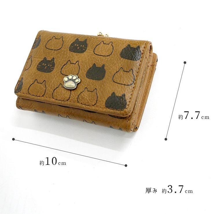 ゆるいにゃんこ 三つ折り財布 ミニ財布 がま口 猫 ネコ ねこ がまぐち シュール ゆるーい ほっこり かわいい 財布 サイフ 肉球 ニクキュウ シュール 無表情の猫 5 2 バッグ エプロン ブギウギストア 通販 Yahoo ショッピング