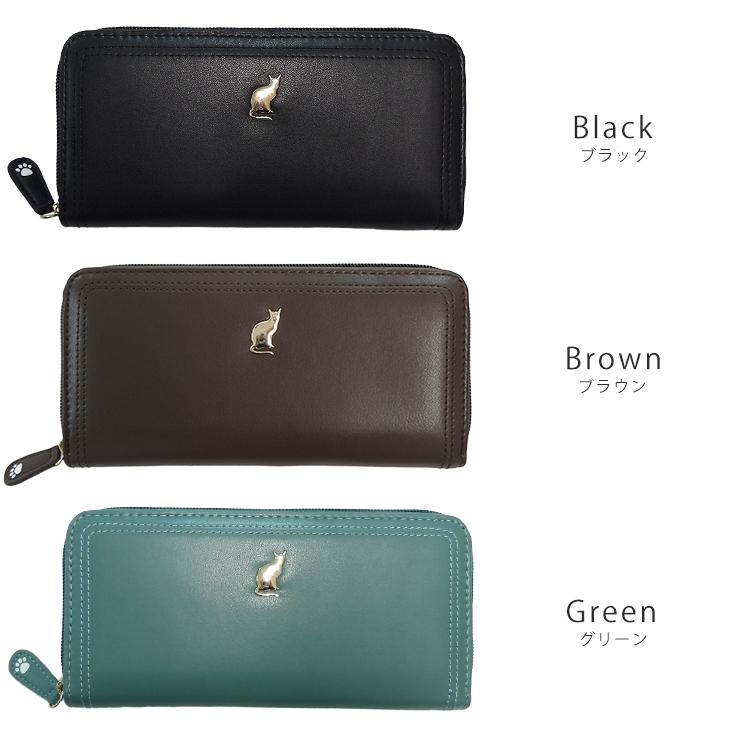 マンハッタナーズ　長財布　ラウンドファスナー　猫 Manhattaner's マンハッタナーズ 財布 ラウンドファスナー長財布