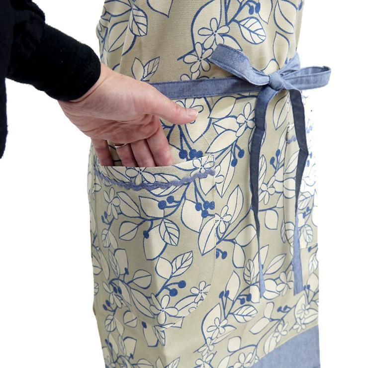 エプロン ボタニカル柄 キッチンエプロン ショートエプロン かわいい