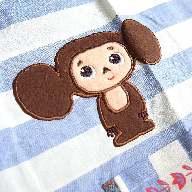 チェブラーシカ エプロン Cheburashka ラン型 チュニック型 刺繍 ボーダー柄 春夏 保育士 幼稚園教諭 保母さん 保健師 キャラクターエプロン かわいい Ca バッグ エプロン ブギウギストア 通販 Yahoo ショッピング