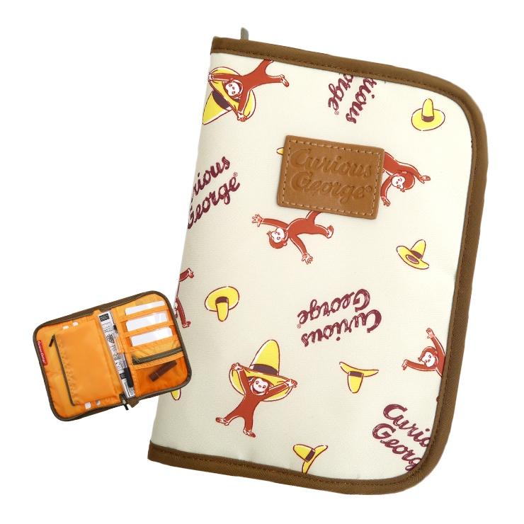 母子手帳ケース マルチケース おさるのジョージ ブラウン おしゃれ 通帳ケース 通帳管理 黄色い帽子