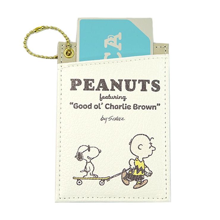 パスケース 定期入れ カードケース PEANUTS スヌーピー ジョークール ウッドストック チャーリーブラウン キャラクター 両面パスケース かわいい シンプル｜boogiewoogie-store｜03