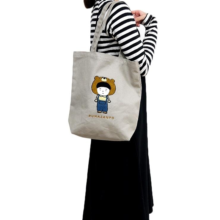 トートバッグ Sちゃんまん 縦型 サガラ刺繍 刺繍 シュール