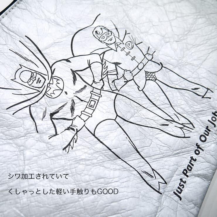 ポーチ バットマン Batman 大きめポーチ アメコミ タブレットポーチ コミカルアート シュール ブラック シルバー ロビン カラーレス シンプル クール 男女兼用 W Bm013 バッグ エプロン ブギウギストア 通販 Yahoo ショッピング