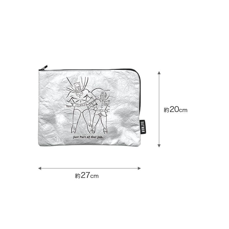 ポーチ バットマン Batman 大きめポーチ アメコミ タブレットポーチ コミカルアート シュール ブラック シルバー ロビン カラーレス シンプル クール 男女兼用 W Bm013 バッグ エプロン ブギウギストア 通販 Yahoo ショッピング