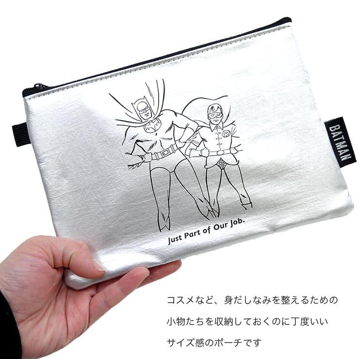 ポーチ バットマン Batman ポーチ アメコミ 小物入れ コスメポーチ コミカルアート シュール ブラック シルバー ロビン カラーレス シンプル クール 男女兼用 お W Bm014 バッグ エプロン ブギウギストア 通販 Yahoo ショッピング