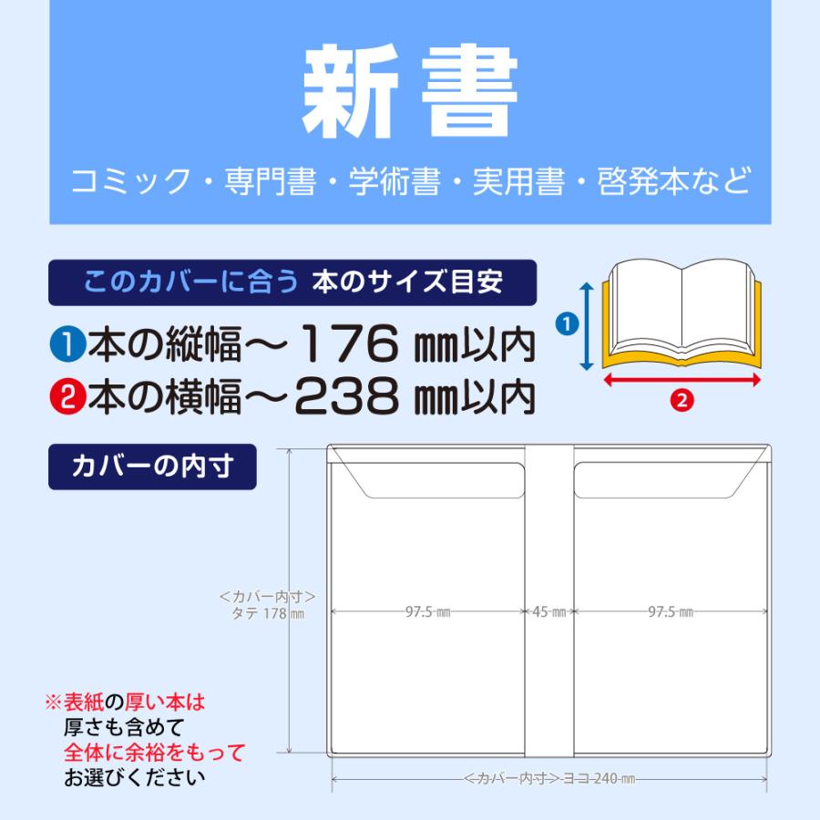 4546-2003)透明ブックカバー [ソフト] 新書サイズ 【日本製】本用