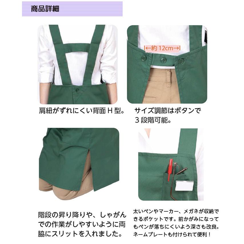 6709-0213)オリジナル・ライブラリーエプロン 背面H型 カラー