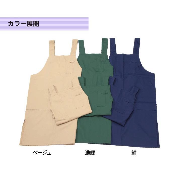 6709-0215)オリジナル・ライブラリーエプロン 背面H型 カラー：濃緑 (S