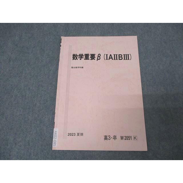 駿台 数学重要β(IAIIBIII) テキスト 状態良 2023 夏期 003s0B