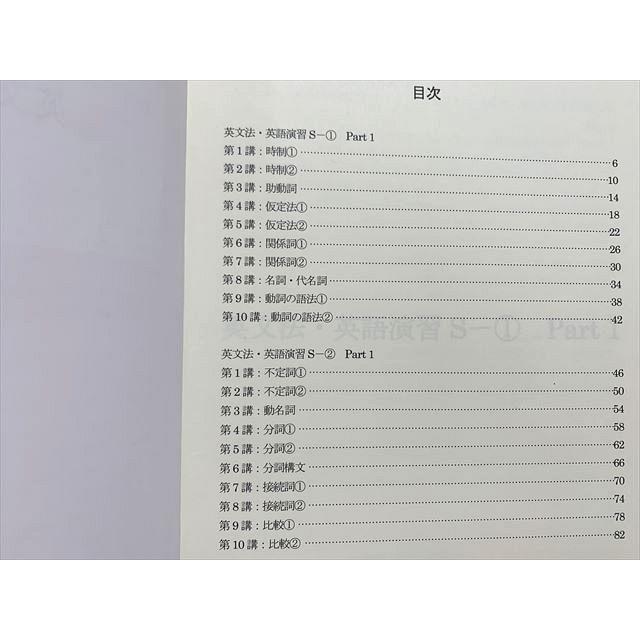 四谷学院 英文法/英語演習S Part 1/2 通年セット 2023 計2冊 013S0B