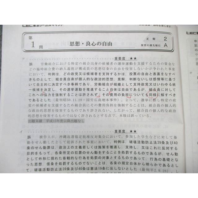 LEC 司法書士 精撰答練 ファイナル編 第1〜6回 講義レジュメ/解説 2019
