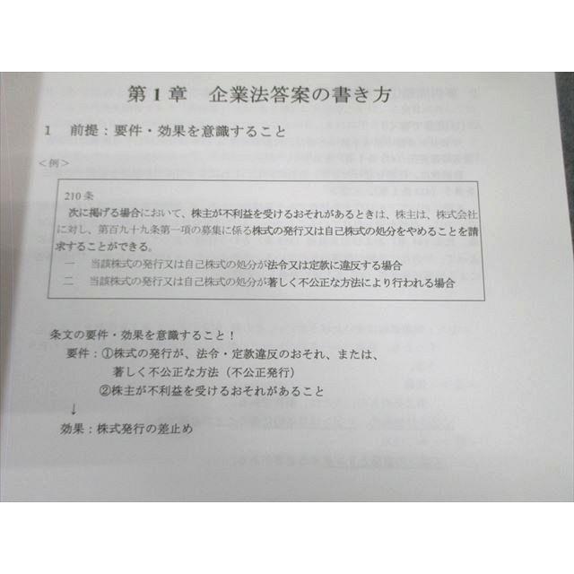 CPA会計学院 公認会計士 企業法 論文対策講義 青木レジュメ 2024年合格