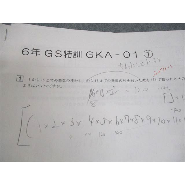 SAPIX サピックス 小6 算数 G.S特訓(GKK)/GS特訓 GKA/昼テスト テスト