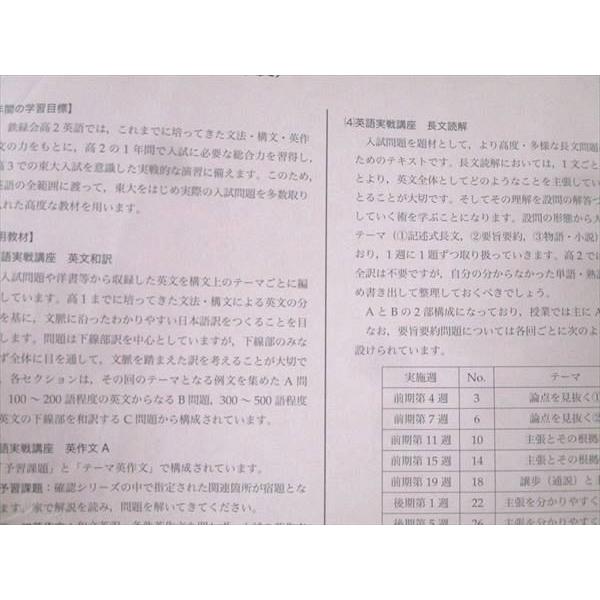 鉄緑会 高2 英語実戦講座 第1/2部/英文法問題 テキスト通年セット 2022