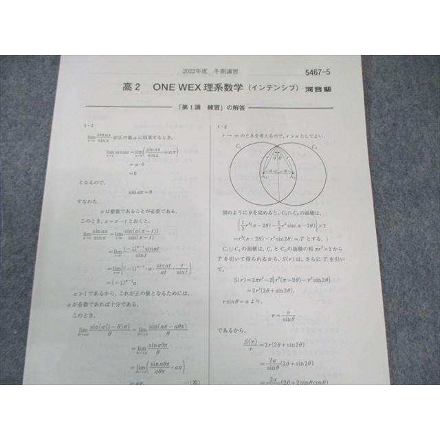 河合塾 高2 高校グリーンコース ONEWEX数学(インテンシブ) テキスト
