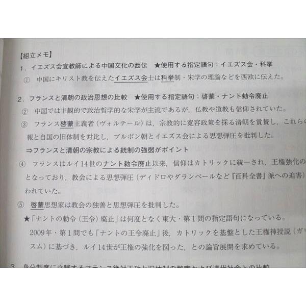 駿台 東京大学 東大世界史 論述問題のパターン分析 テキスト 2024 夏期