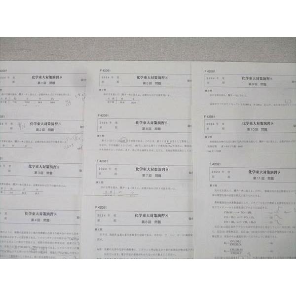 駿台 東京大学 化学東大対策演習S テスト計24回分 通年セット【ノート