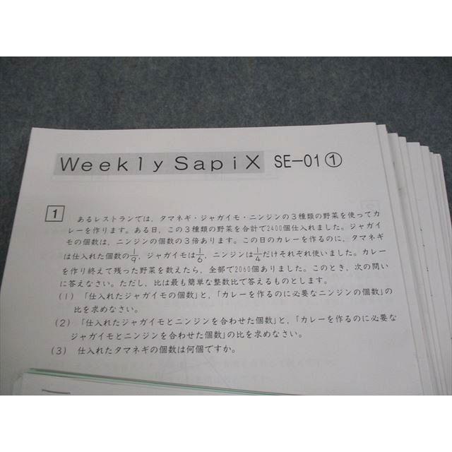SAPIX サピックス 小6 算数 ウィークリーサピックス WS-01〜19 2023
