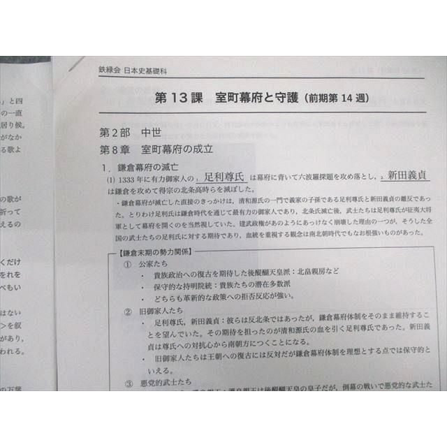 鉄緑会 高2 日本史 講義ノート/史料問題集 第1/2部 通年セット 2019 計