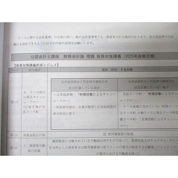 CPA会計学院 公認会計士試験 財務会計論 理論 短答対策講義 折原