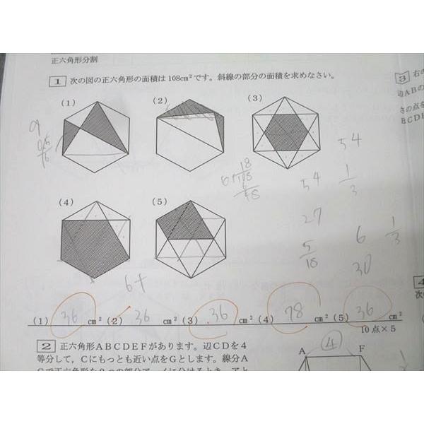 SAPIX サピックス 小学6年 算数 分野別補充プリント/復習テストA