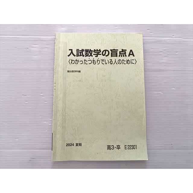 駿台　入試数学の盲点A　2024　夏期　小林隆章　鉄緑会　SEG　河合塾　東進 駿台 入試数学の盲点A〈わかったつもりでいる人のために〉夏期 2024