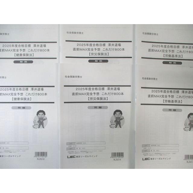 LEC 社会保険労務士 澤井道場 直前MAX完全予想これだけ800本 労災保険