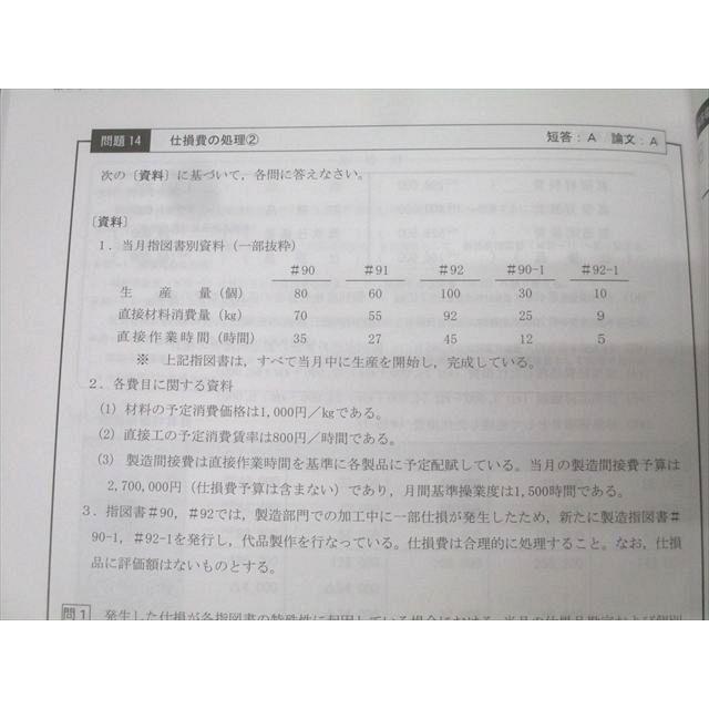 CPA会計学院 公認会計士講座 管理会計論 テキスト1−4/個別計算問題集1