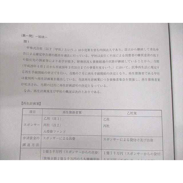 資格の大原 税理士講座 第1/2回直前対策模擬試験 法人税法 未使用品