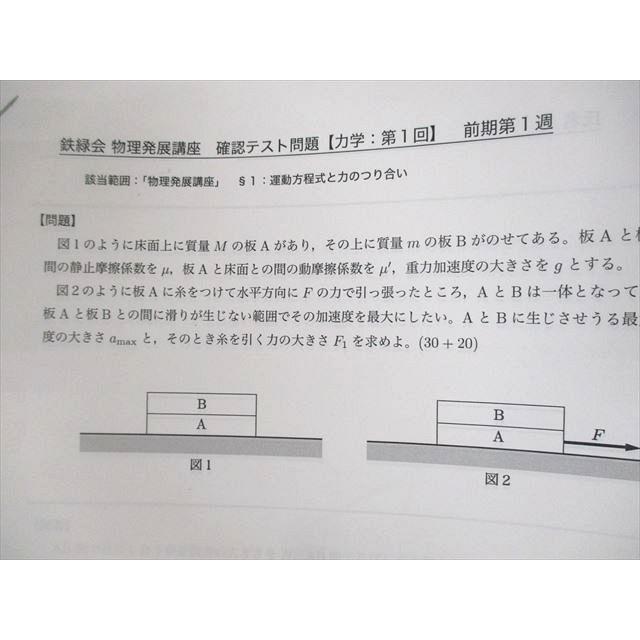 鉄緑会 高3 物理発展/受験講座/問題集 テキスト 1クラス通年 鉄緑会 高3 物理発展/受験講座/問題集 テキスト 1クラス通年
