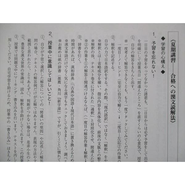 駿台　高2.3年　漢文　夏期講習 宮下 駿台 高2・3 合格への漢文読解法 夏の漢文読解マニュアル 2022 夏期