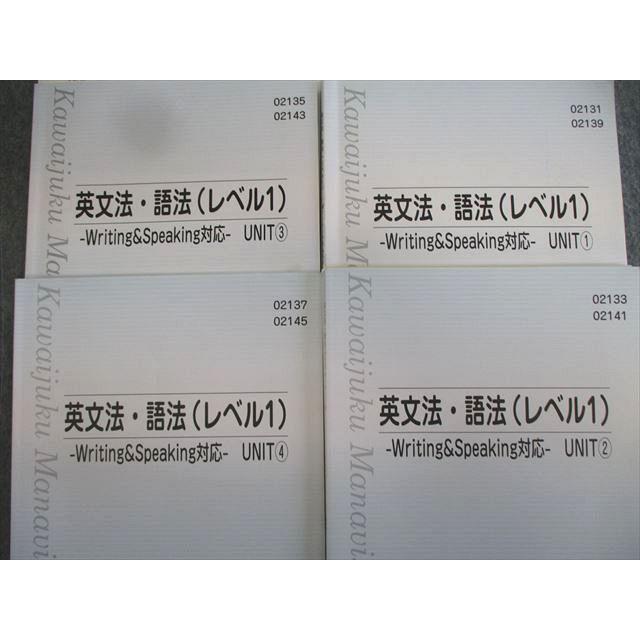 河合塾マナビス 英文法・語法(レベル1) UNIT1〜4 【テスト計8回分付き