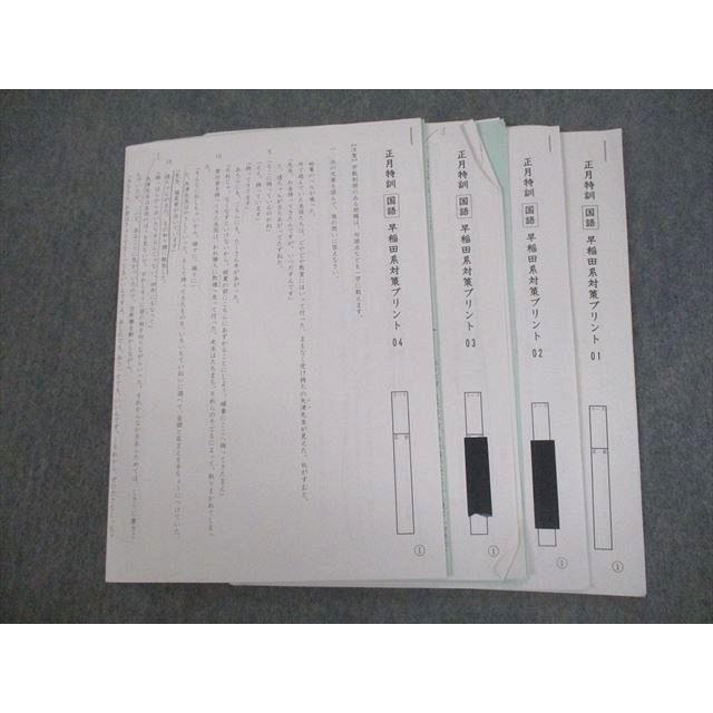 SAPIX 小6 国語 正月特訓 早稲田系対策プリント 01〜04 テスト計4回分