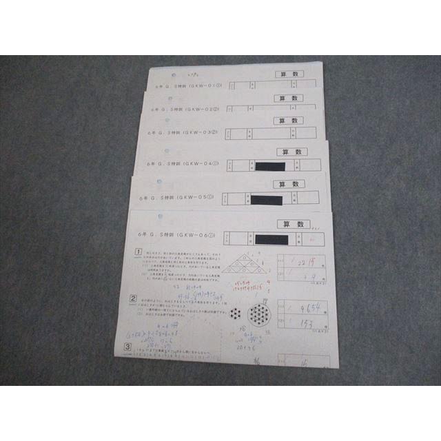SAPIX 小6 算数 G.S特訓(GKW-01〜06) テスト計6回分 2021 ☆ 007s2C