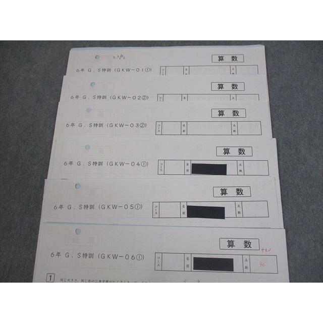 SAPIX 小6 算数 G.S特訓(GKW-01〜06) テスト計6回分 2021 ☆ 007s2C